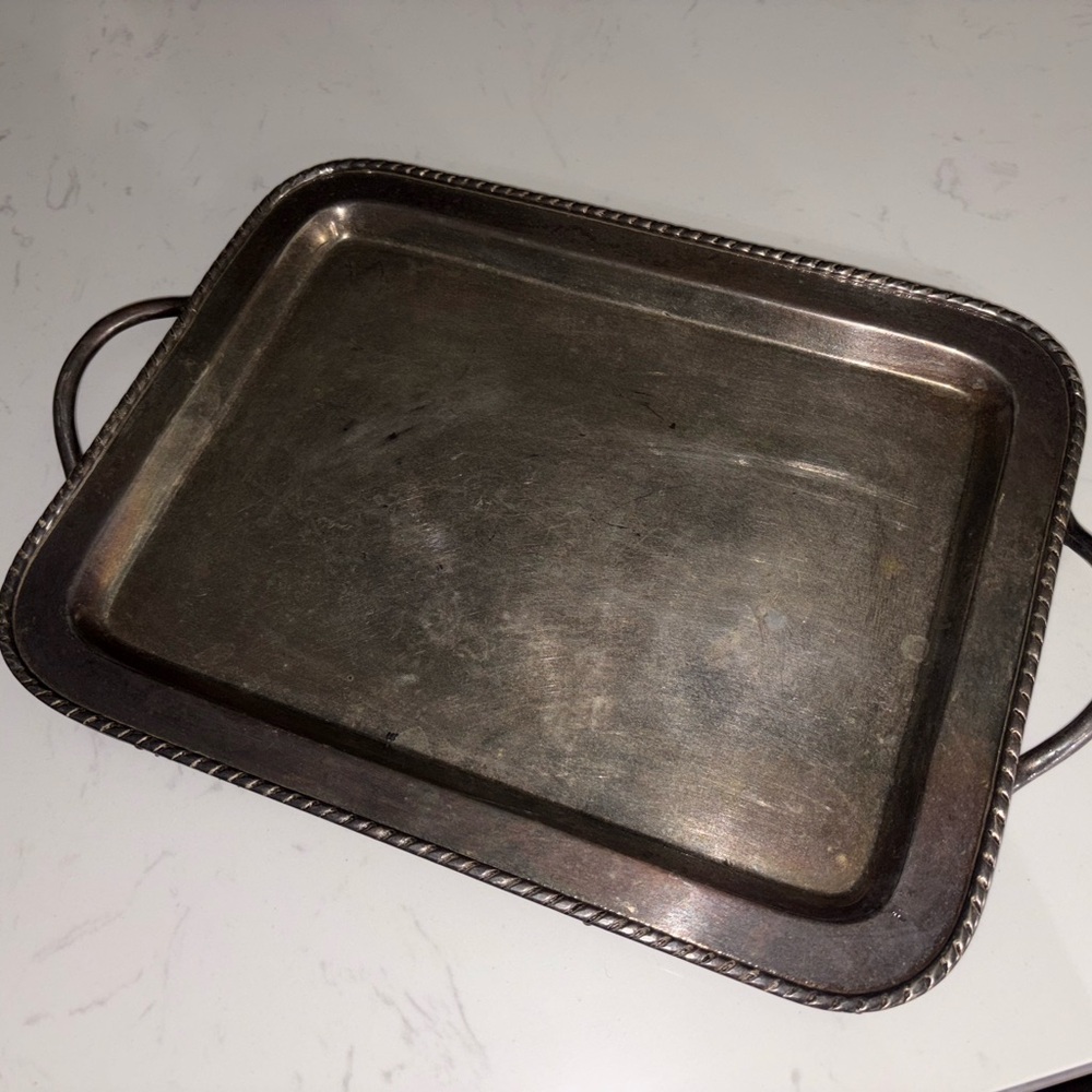 Pottery Barn Silver Rectangular Tray